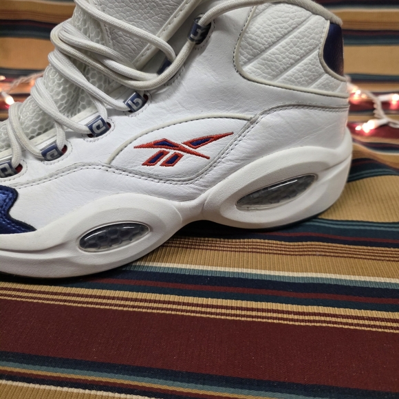 Reebok Allen Iverson Question Mid Blue Toe Basketball Shoes Size 11 1/2 - Picture 4 of 16